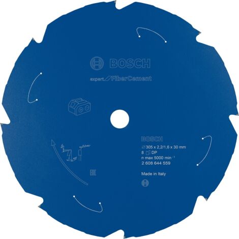 Nom: Lame de scie circulaire Bosch Expert for Fibre Cement pour scies à onglet sans fil 305 x 2,2 / 1,6 x 30 8 dents - 2608644559