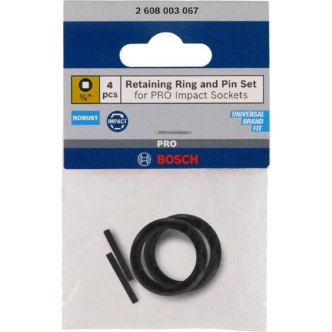 Bague de retenue et goupille Bosch pour douilles PRO Impact, 3/4 pouces, 4 pièces - 2608003067 (1/2)