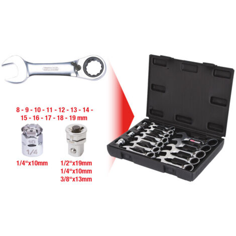 KS TOOLS GEARplus Jeu de clés polygonales à cliquet courtes 16 pcs - 503.4653 (1/5)