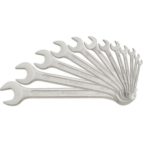 Kstools – Jeu de clés à fourche 12 pcs – Largeur 6-32 mm – Acier chrome vanadium – Fourche inclinée 15° – Normes DIN ISO (1/6)