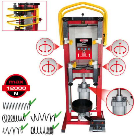 Kstools – Compresseur d'air comprimé pour ressort de support – Pression max. 10 bar – Acier spécial – Montage sécurisé des amortisseurs