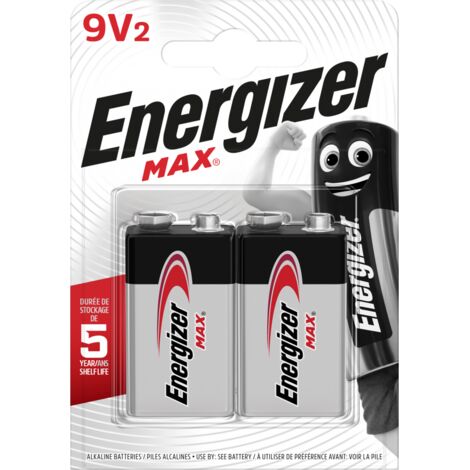 ENERGIZER Lot de 2 piles alcaline 9 v Max, 9 V, ENERGIZER (1/5)