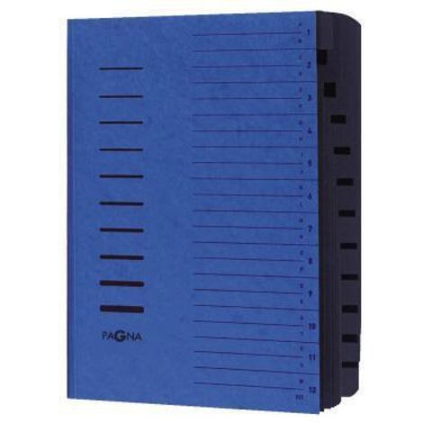 PAGNA Ordnungsmappe 24122-02 DIN A4 12Fächer A-Z/1-12 blau (1/4)