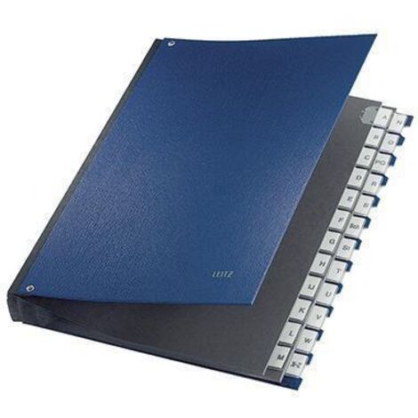 Leitz Pultordner 59240035 DIN A4 A-Z 24Fächer Graupappe blau (1/2)
