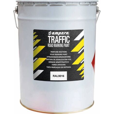 Ampere – Peinture de marquage routier 5kg blanc – Résine acrylique résistante à l'abrasion – Application rouleau ou pistolet – Pour béton et asphalte (1/4)