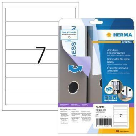 HERMA Ordneretikett Special 10155 192x38mm sk ablösbar ws 175 St. (1/5)