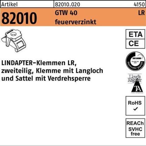 Klemme R 82010 GTW 40 LR M12/3 - 12 feuerverz. 1 Stück LINDAPTER (1/2)