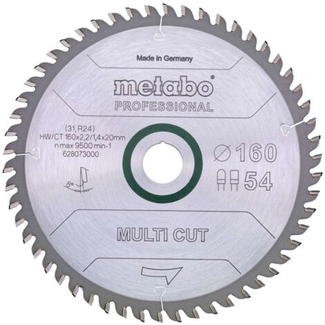 Lame de scie circulaire multi cut professional HW/CT D160xB2,2x20mm 54Z. FZ/TZ (1/3)