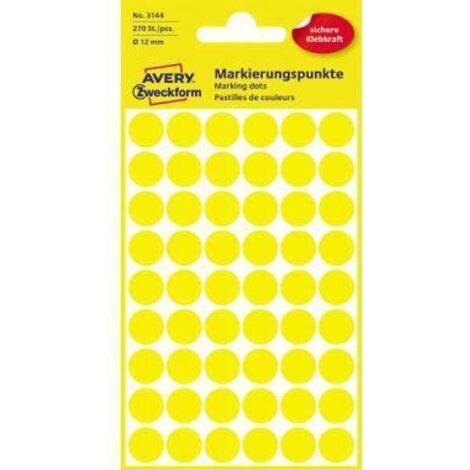 Avery Zweckform Markierungspunkt 3144 12mm gelb 270 St./Pack. (1/4)