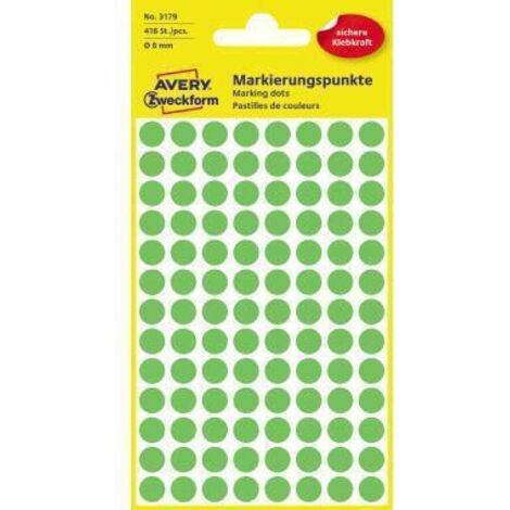 Avery Zweckform Markierungspunkt 3179 8mm leuchtgrün 416 St./Pack. (1/5)
