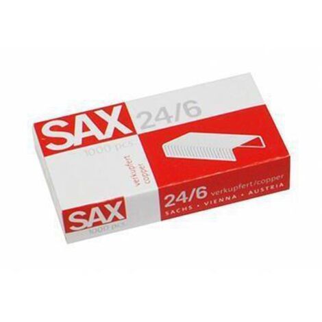 SAX Heftklammer 1-246-01 Nr. 24/6mm verkupfert 1.000 St./Pack. (1/2)