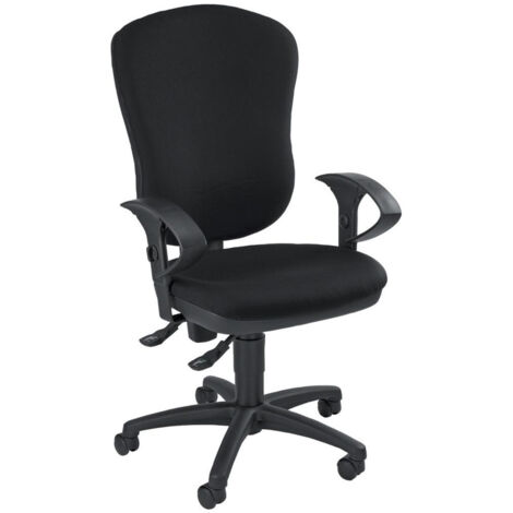 Chaise de bureau pivotante contact permanent noir 420-550mm sans accoudoir charge max. 110kg TOPSTAR (1/4)