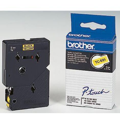 Brother Schriftbandkassette TC691 9mmx7,7m laminiert sw auf ge (1/4)