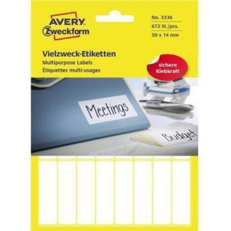 Avery Zweckform Vielzwecketikett 3336 50x14mm weiß 672 St./Pack. (1/5)