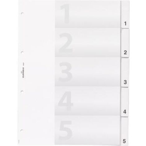 DURABLE Register 682019 DIN A4 5teilig umschweißte Taben (1/2)