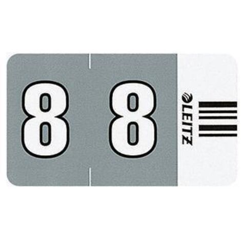Leitz Ziffernsignal Orgacolor 8 66080000 23x30mm gr 100 St./Pack. (1/2)