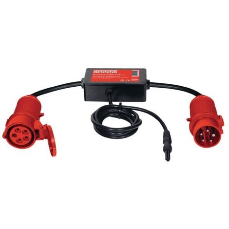 Benning – Adaptateur de mesure triphasé actif 16 A CEE 5 pôles – Pour mesure directe EPR/EPI – Adaptateur 400 V avec électronique d'évaluation (1/2)