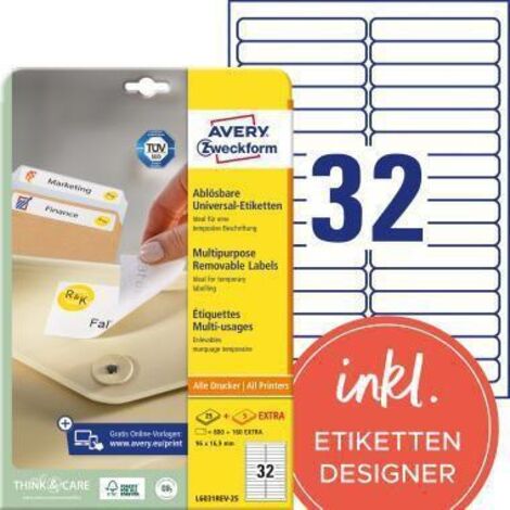 Avery Zweckform Etikett L6031REV-25 DIN A4 960 St./Pack. (1/5)