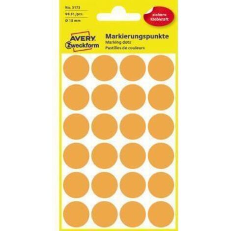 Avery Zweckform Markierungspunkt 3173 18mm leuchtorange 96 St./Pack. (1/5)