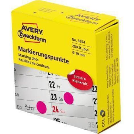 Avery Zweckform Markierungspunkt 3854 19mm magenta 250 St./Pack. (1/4)