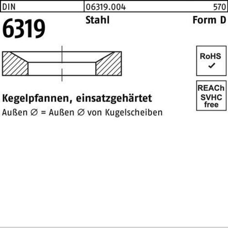 Cupule conique DIN 6319 FormeD D 49x78x18 Acier cémenté 1 pièce (1/2)