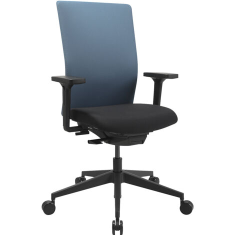 Chaise de bureau pivotante Synchr.-M.noir/bleu pétrole 420-540mm avec accoudoirs capacité 110kg TOPSTAR (1/5)