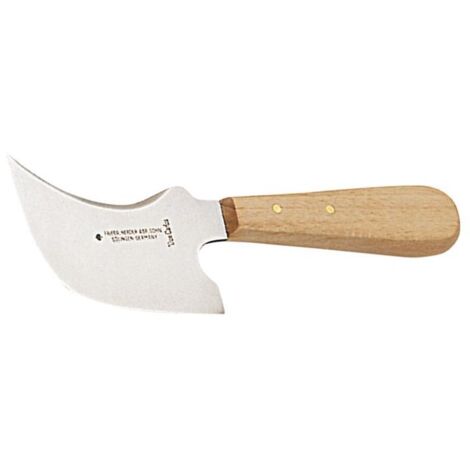 Couteau de plomb 100 mm – Lame quart de lune pour coupe précise – Manche en bois clair – Outil professionnel
