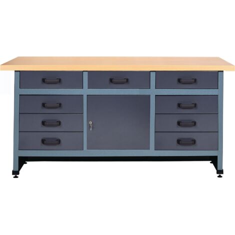 Établi 9 tiroirs – Dimensions 1700x600x840mm – Pour bois dur et teck – Charge maximale 300kg