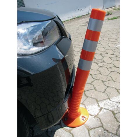 Poteau de signalisation flexible 750mm – Ø 80mm en polyuréthane – Fixation à vis – Protection efficace pour délimitation zones – Temka