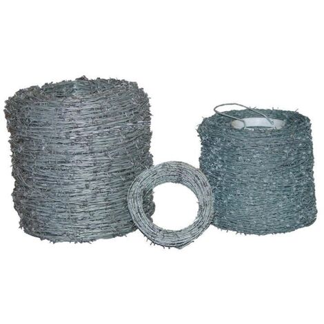 Fil barbelé galvanisé 1,7 mm pour clôtures – Acier enroulé 50 m – Résistant aux intempéries – 200000918