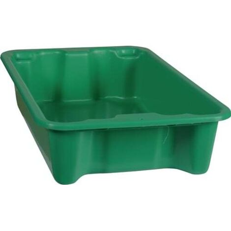 Conteneur empilable rotatif en PP vert L590 x l380 x H135 mm