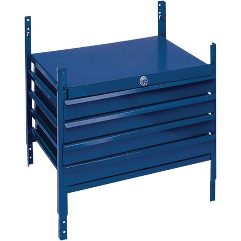 Élément de rangement avec 4 tiroirs – Dimensions H520xB540xT390mm – Système de verrouillage – Antidérapant