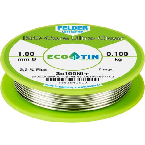 Fil à souder ISO-Core® UltraClear 1mm 100g Sn100Ni+ FELDER