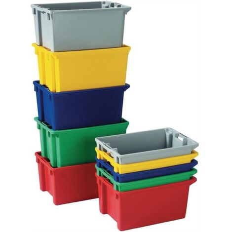 Conteneur empilable rotatif en PP jaune L590 x l380 x H202 mm