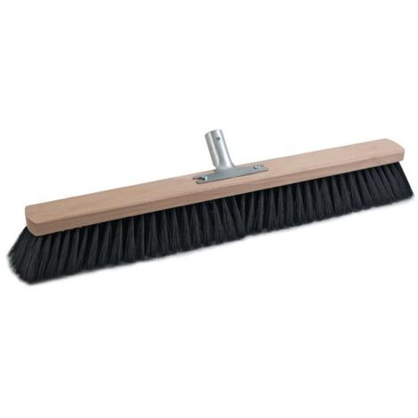 Balai d'entrée, mélange de qualité, 1000 mm de long, avec support de manche en métal, bois plat