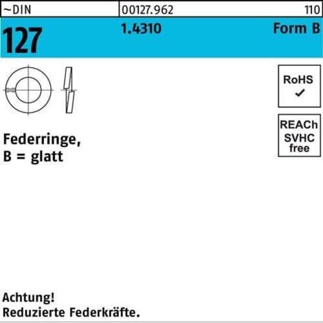 Federring DIN 127 B 3 1.4310 100 Stück (1/2)