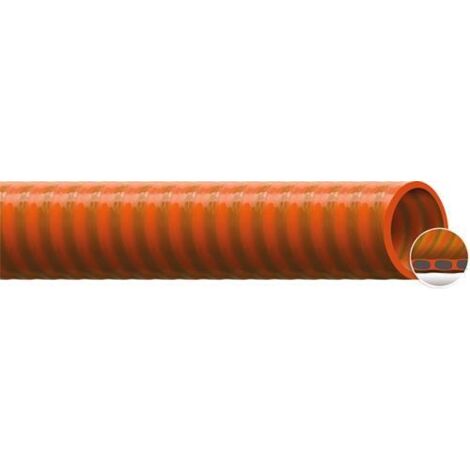Tuyau d'aspiration en plastique QUADRIFLEX ID 51,0mm Orange AD 60,0mm 4,5mm L.50m (1/2)