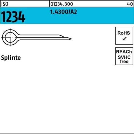 Splinte ISO 1234 1x 32 1.4300/A2 1000 Stück (1/2)