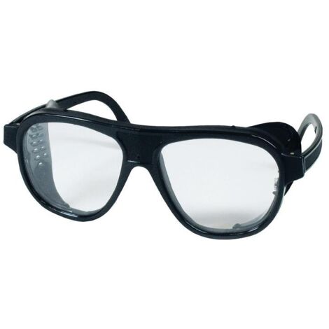 Lunettes de protection EN 166 branches noires, verres transparents nylon, matière synthétique