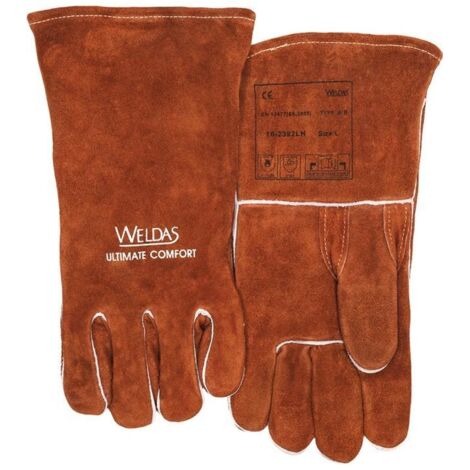 WELDAS Gants de soudeur taille L (9) marron 5 paires ( 4702005004 ) (1/4)