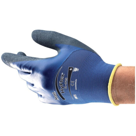 Gants HyFlex 11-925 T. 10 bleu Spandex / tissu de nylon avec nitrile EN 388 cat. II (1/5)