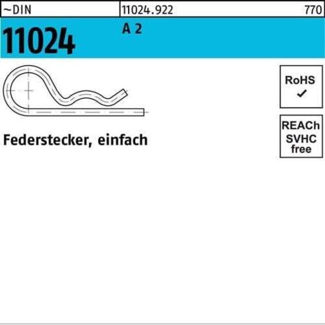 Fiche à ressort DIN 11024 filD. 5 A 2 simple 25 pièces (1/2)