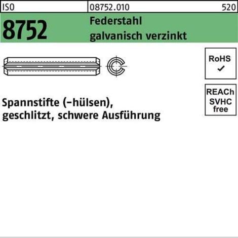 Goupille de serrage ISO 8752 fendue 6x40 acier à ressort galvanisé, version lourde 100p. (1/2)