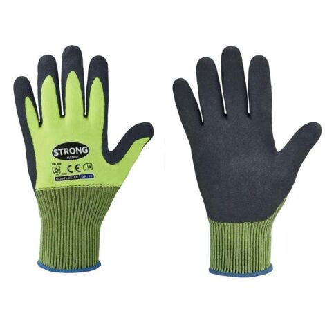 STRONGHAND Gants Flexter jaune néon / gris EN 388 EPI II Taille 7 - 0530-07H (1/4)