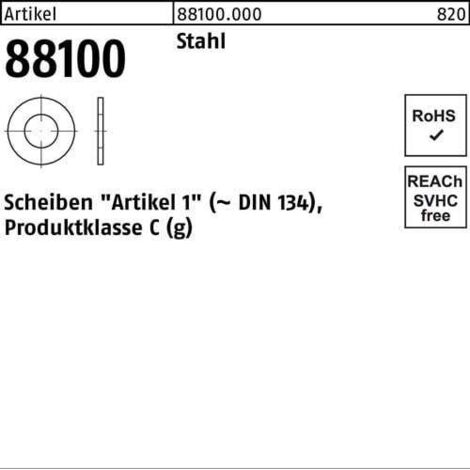 Rondelle R 88100 4,3x 10x0,8 acier 200 pièces (1/2)