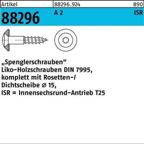 Vis de ferblantier R 88296 Rondelle d'étanchéité LIKO ISR 4,5x 25 -15 A 2 200pièces (1/2)