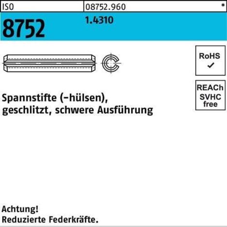 Goupille de serrage ISO 8752 fendue 3x 20 1.4310 version lourde 100 pièces (1/2)