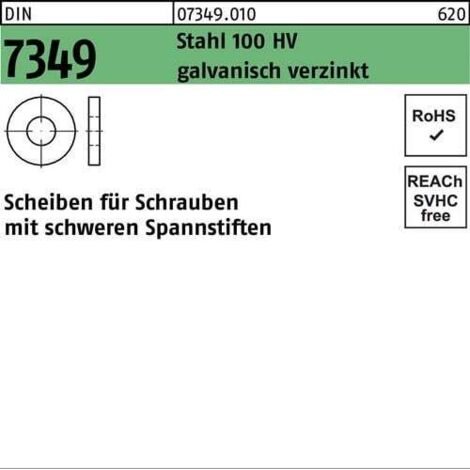 Rondelle DIN 7349 25x50x10 acier 100HV galv. 25 pièces (1/2)