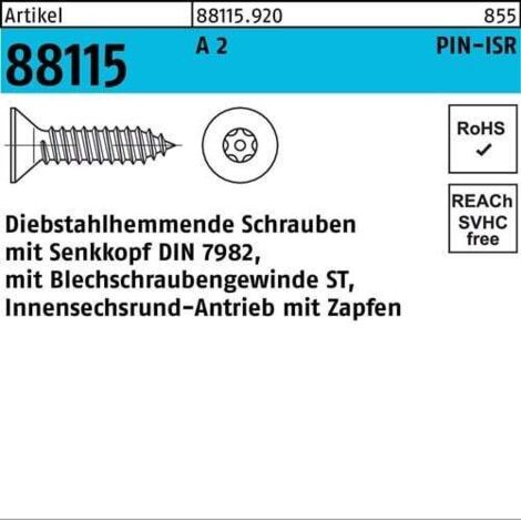 Vis R 88115 antivol Seko ISR tourillon 5,5x 50 A 2 100 pièces (1/2)
