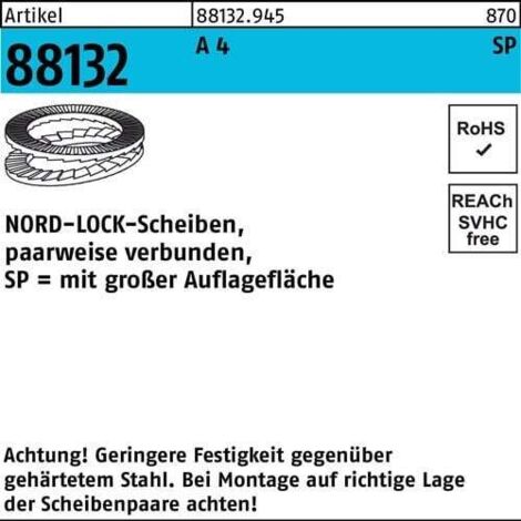 Unterlegscheibe R 88132 geklebt NL 3,5 SP SS A 4 200 Stück NORD-LOCK (1/2)